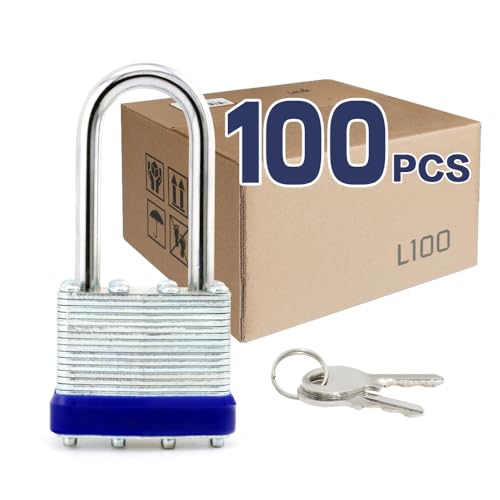 Laminated Keyed Alike Padlock 100 Pack 1.6 (100 Count)