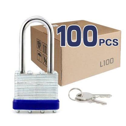 Laminated Keyed Alike Padlock 100 Pack 1.6 (100 Count)