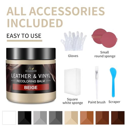 Leather Recoloring Balm and Leather Repair Kit for Furniture