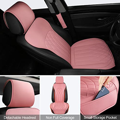 1 Pack Waterproof Front Car Seat Cover for Car Truck SUV Pink