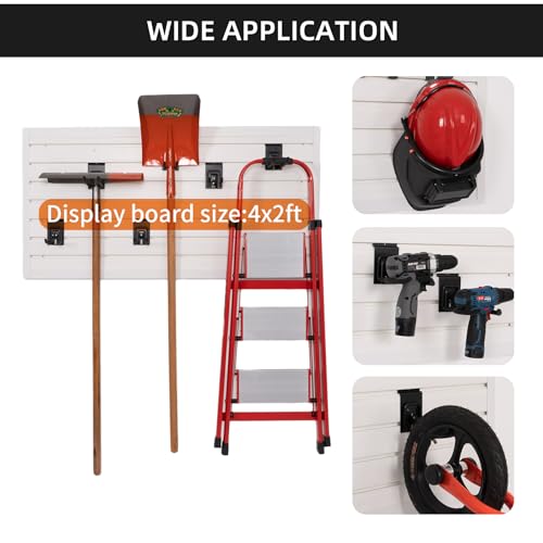 Slat Wall Accessories Garage Hooks Heavy Duty Slatwall Panel Hook Locking Bike Hook for Slat Wall Hooks for Hanging Ladder Storage System Black Accessory for Power Tools Organizer