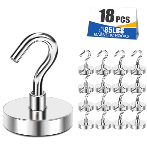 Magnetic Hooks 85lbs Strong Magnets Hook 18 Pack