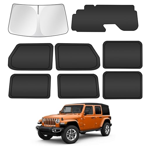 Windshield Sun Shade for Jeep Wrangler JL 2019 (8 Count)