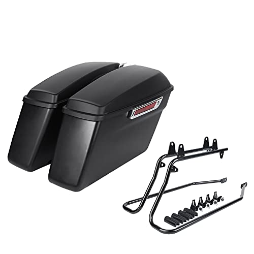 Motorcycle Saddlebags with Black Conversion Brackets Fit For Harley Softail Deluxe Heritage Softail 1984