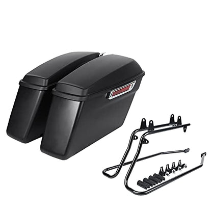 Motorcycle Saddlebags with Black Conversion Brackets Fit For Harley Softail Deluxe Heritage Softail 1984
