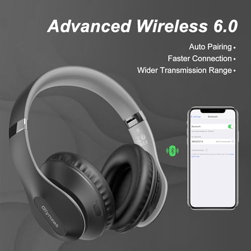 Wireless Bluetooth Headphones Over Ear V6.0 HiFi Stereo with Mic