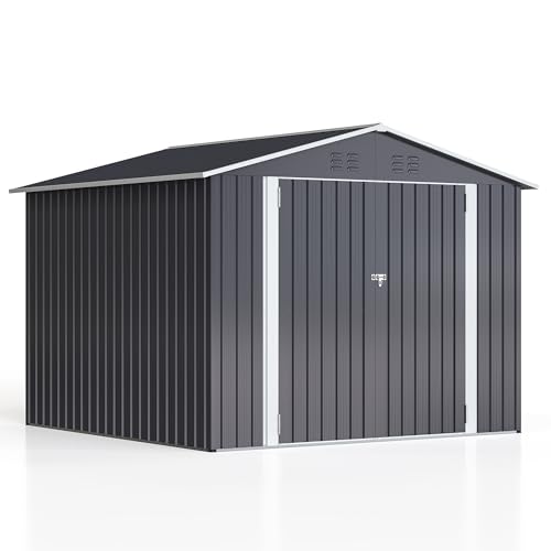 8X8 FT Outdoor Storage Shed Black