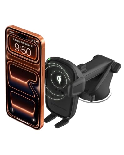 Car Charger Easy One Touch Wireless 2 Qi Charging Dashboard Phone Mount for iPhone