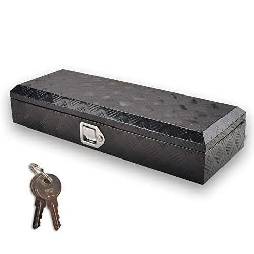 34.5In Aluminum Tool Box 5 Bar Tread ToolBox for Truck Bed Car Outdoor