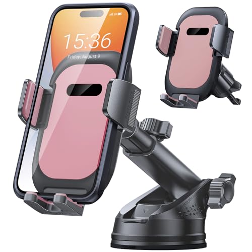 Ultra Stable Phone Holders for Your Car [Powerful & 360 Adjustable Suction Cup] Universal Car Phone Holder Mount Long Arm Flexible Car Mount for Dashboard Windshield Air Vent All Phone Case