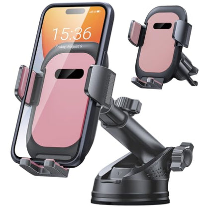 Ultra Stable Phone Holders for Your Car [Powerful & 360 Adjustable Suction Cup] Universal Car Phone Holder Mount Long Arm Flexible Car Mount for Dashboard Windshield Air Vent All Phone Case