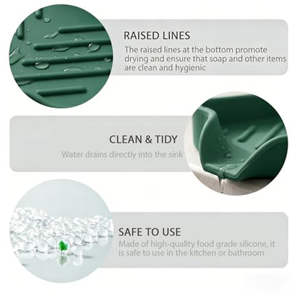 Silicone Soap Dish with Drain Spout
