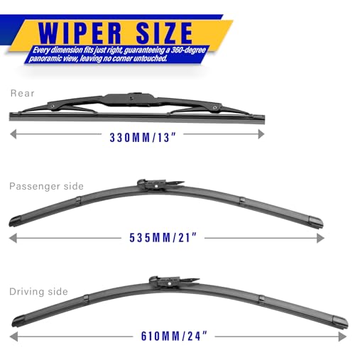 3 Wipers Fits Chevrolet Chevy Traverse 2012