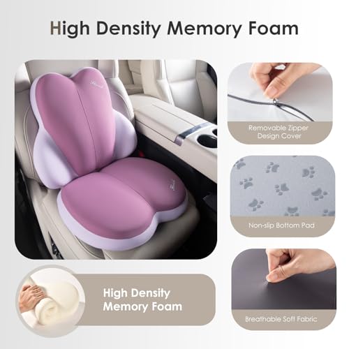 Car Seat Cushion and Back Support for Car Ultrathick Memory Foam Office Chair Cushions with Lumbar Support Pillow for Sciatica & Back & Tailbone Pain Relief