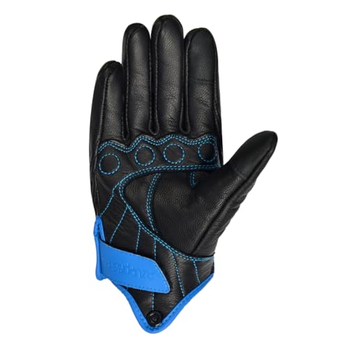 Harssidanza Woman Touchscreen Motorcycle Racing Gloves GL016US Blue XL