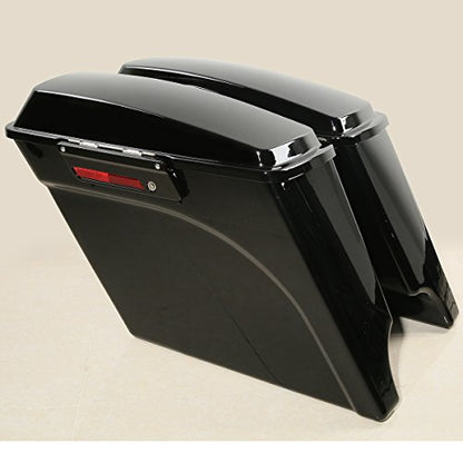 Motorcycle 5" Stretched Saddlebags with Black Conversion Brackets Fit For Harley Softail Deluxe Heritage Softail 1984