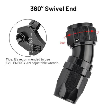 12AN 30 Degree One Piece Full Flow Hose End Fitting Swivel for CPE Braided Hose