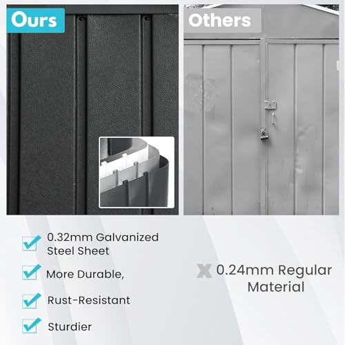 Domi 12'x15' Outdoor Metal Garage Shed