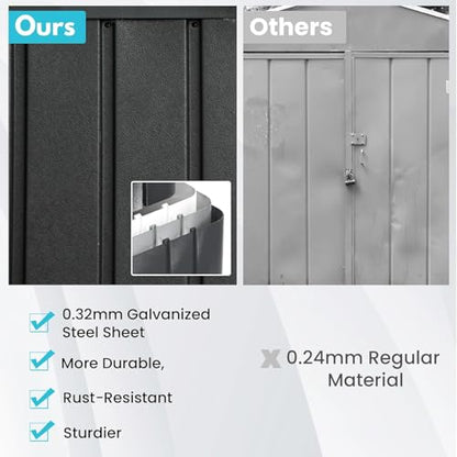 Domi 12'x15' Outdoor Metal Garage Shed