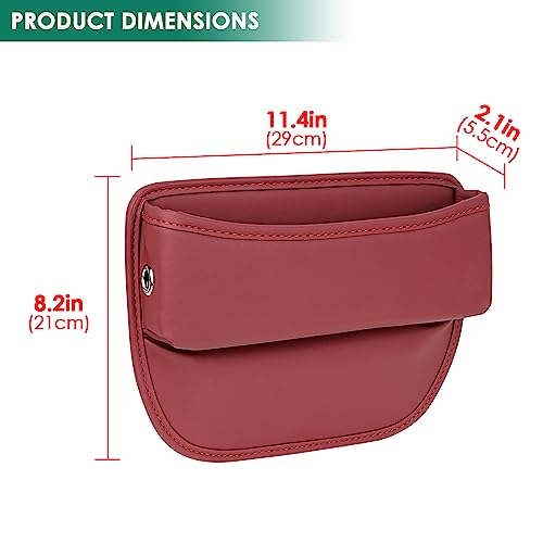 2 Pack Seat Gap Filler Organizer Compatible for Tesla Model 3 Y X S Car Leather Accessories Console Side Extra Storage Boxes Seat Crevice Box Auto Front Seat Storage Interior