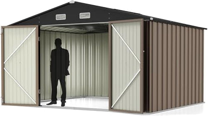 10x8FT Outdoor Storage Shed Brown
