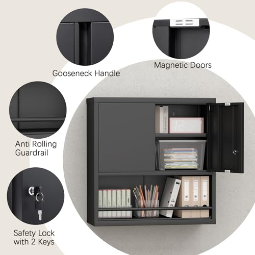 Garage Storage Cabinet with Locking Doors and Adjustable Shelves