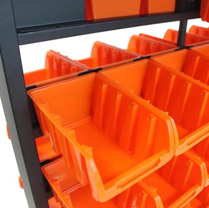 Rolling Storage Bin Rack & Parts Organizer