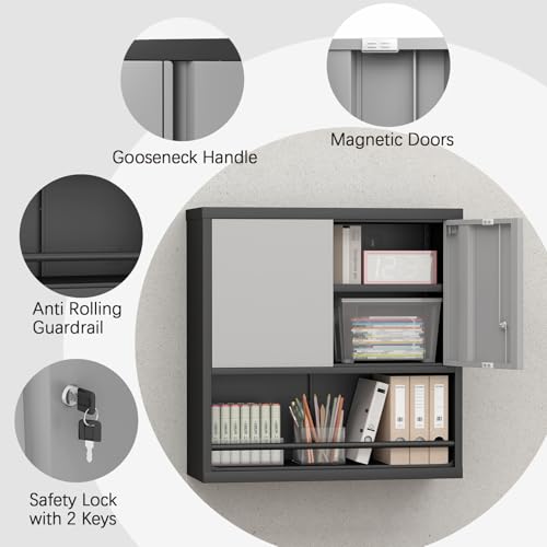 Metal Wall Cabinet with Adjustable Shelf