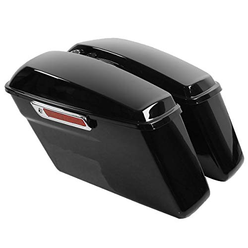 Motorcycle Saddlebags with Chrome Conversion Brackets Fit For Harley Softail Deluxe Heritage Softail 1984 (2 Count)
