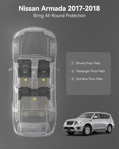 Floor Mats for Nissan Armada 2017 2018 (12 Fl Oz)