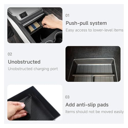 Storage Box Compatible For Tesla Model Y Juniper Accessories Center Console Trays Compatible For Tesla Model Y Juniper 2025