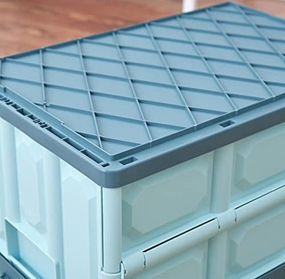 Blue Folding Plastic Stackable Utility Crates 2 (2 Count)