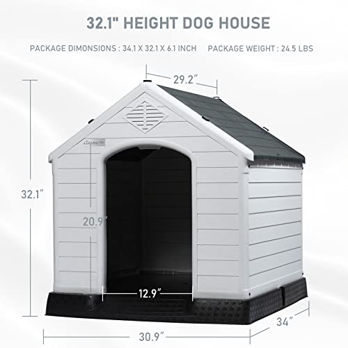 Durable Waterproof Plastic Dog House for Small to Large Sized Dogs