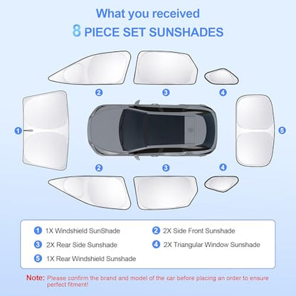 8pcs Car Window Shades for Lexus RX 2023 (8 Count)