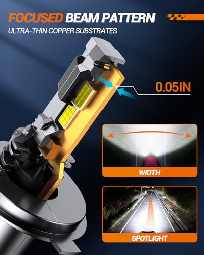 H4 Bulbs, 80,000LM H4 9003 Light Bulbs with 25000RPM Cooling Fan, LED Fog Light, Plug-N-Play, Pack of 2 (2 Count)