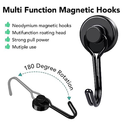 Magnetic Hooks 28 Pack 40Lbs Heavy Duty Neodymium Magnet Hook (28 Count)