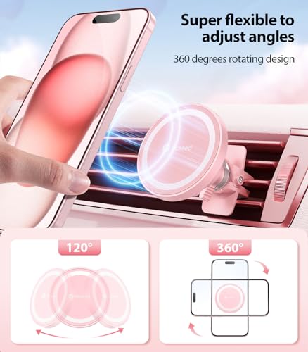 for MagSafe Car Mount [Upgraded Strongest Magnet Power] Magnetic Phone Holder for Car Vent 360 Adjustable Magnetic Car Phone Holder Mount for iPhone 15 14 13 12 Pro Max Plus Mini