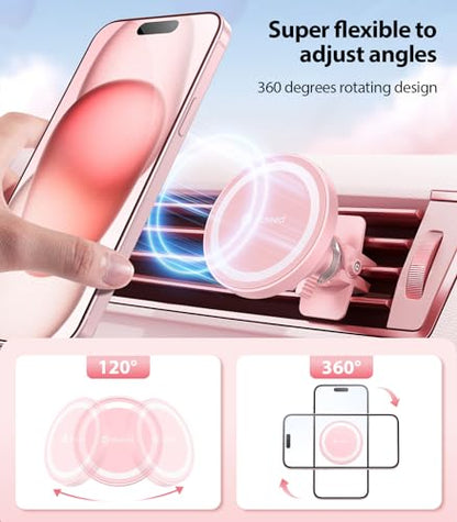 for MagSafe Car Mount [Upgraded Strongest Magnet Power] Magnetic Phone Holder for Car Vent 360 Adjustable Magnetic Car Phone Holder Mount for iPhone 15 14 13 12 Pro Max Plus Mini