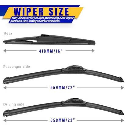 3 Wipers Fits Ford Expedition