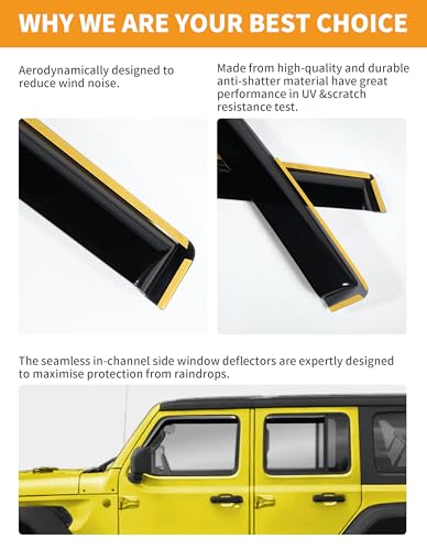 Window Rain Guards for Jeep Wrangler JL 2018