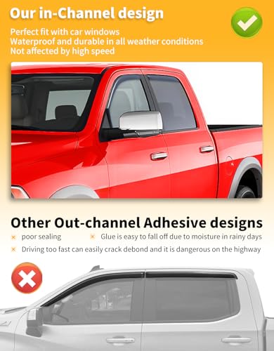 Rain Guards for Dodge Ram 1500 Crew Cab 2009 (4 Count)
