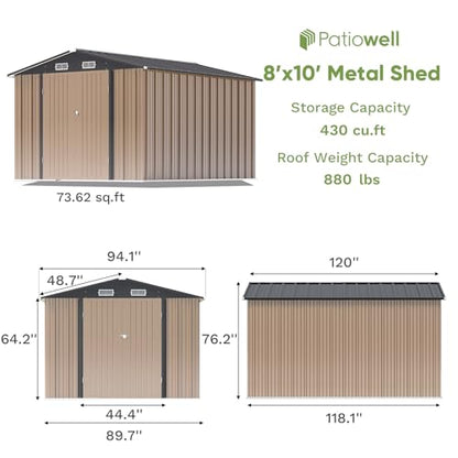 8x10 FT Outdoor Storage Shed