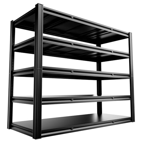 5 Tier 60" W x 24" D x 72" H Garage Shelving Units 3000LBS Shelves Garage Heavy Duty Metal Shelf Unit Adjustable Basement Industrial Storage Racks