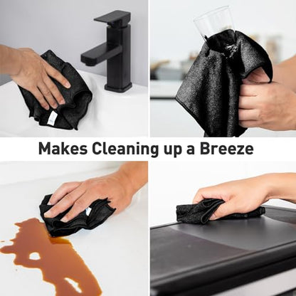 Black Microfiber Cleaning Cloth 13"x13" (12 Count)