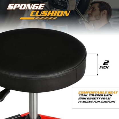 Adjustable Mechanics Stool with Wheels