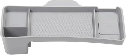 GGCLIMAX Car Organizer Storage Box Compatible with Tesla Model 3 Highland Model Y 2025 Screen Rear Bracket Tissue Glasses Storage Organizer Tray Accessories(Silicone Gray)