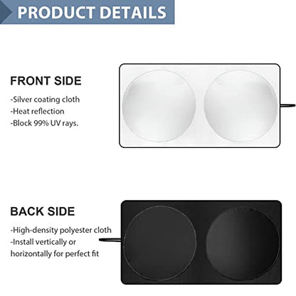 Windshield Sun Shade with Storage Pouch for SUVs