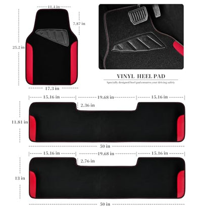 Waterproof Universal Faux Leather 3Row Car Floor Mats