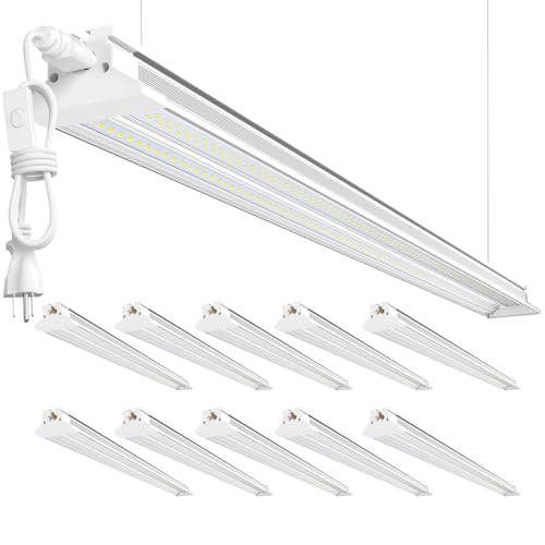 60W Led Shop Lights 4FT Hanging&Surface Mount Linkable 10pack for Shop (10 Count)