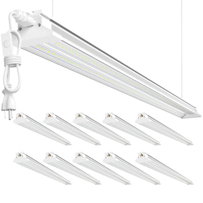 60W Led Shop Lights 4FT Hanging&Surface Mount Linkable 10pack for Shop (10 Count)